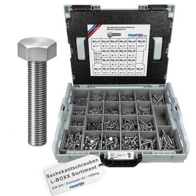 FRANTOS L-BOXX DIN 933 Sechskantschrauben Sortiment Maschinenschrauben Sechskant