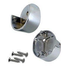 Closet Rod Support Flanges with Rear Pin  Heavy Duty 32mm Diameter Clothes P...