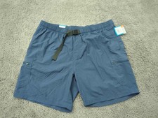 Columbia Mountaindale Shorts Mens 2XL Blue Omni-Shade Cargo Hiking NEW