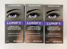 3 pack Lumify Bausch  Lomb Redness Reliever Eye Drops 0.08floz/2.5mL Exp.2027