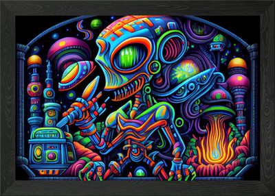 Mehrdimensionales Wesen 11 gerahmtes Wandbild Poster Leinwanddruck Bild