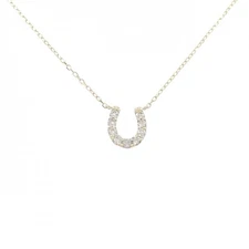 Authentic K10YG Horse Shoe Diamond Necklace 0.20CT  #260-007-955-2028