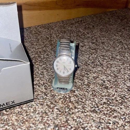 Vintage Timex Indiglo Day Date 24Hr Military Watch w/ Box Stand