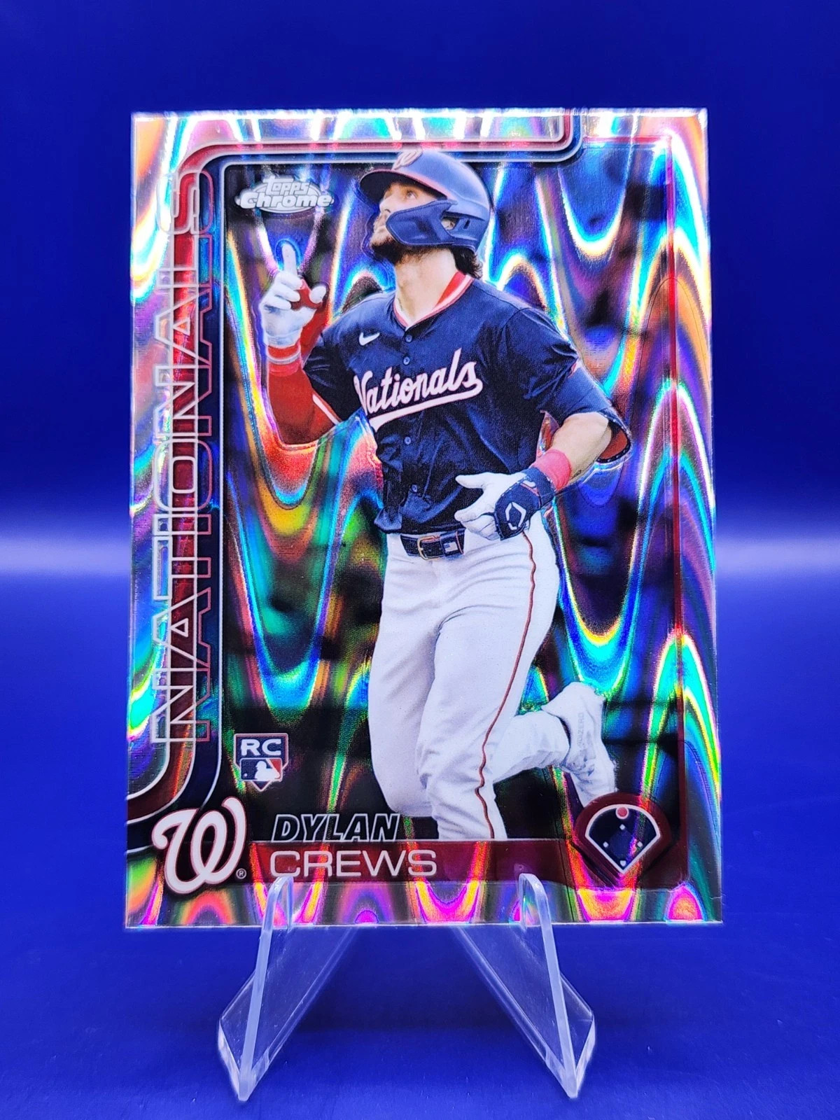 Dylan Crews 2025 Topps Chrome - #146 RayWave Refractor (RC) Washington Nationals