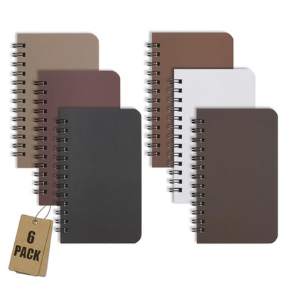6 Pack Spiral Notebook Small Pocket Notebook 3x5 Spiral Notepads With Lined 