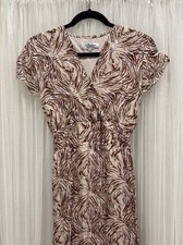 Le Ragazze Brown Flowy Maxi Dress Medium Silk Blend Italy Romantic