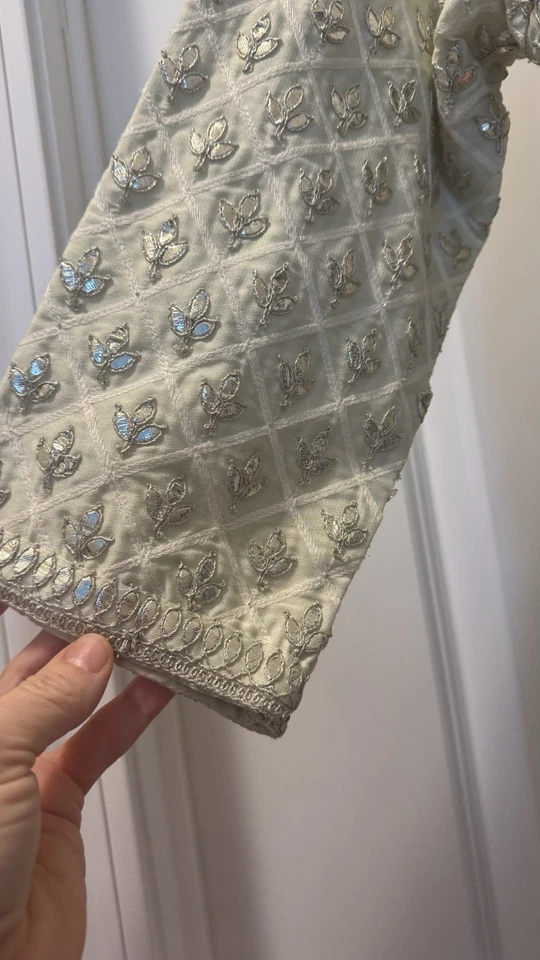 Blusa para mujer Made In India, blusa étnica de seda con trabajo pesado XL Foto 4 de 4