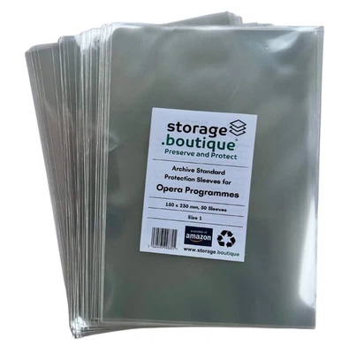 OPERA Programme Protection Sleeves ARCHIVE STANDARD, Acid Free, 6 Sizes - Image 1 of 4
