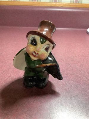 Vtg Anthropomorphic Bug W/ Violin/Top Hat Japan Ceramic Insect Cricket Figure