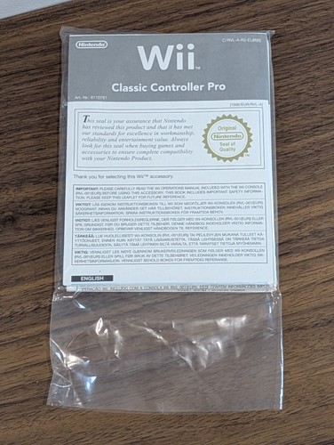 Wii Classic Controller Pro Black UNUSED Nintendo Genuine Boxed Official Pad New - Picture 13 of 13