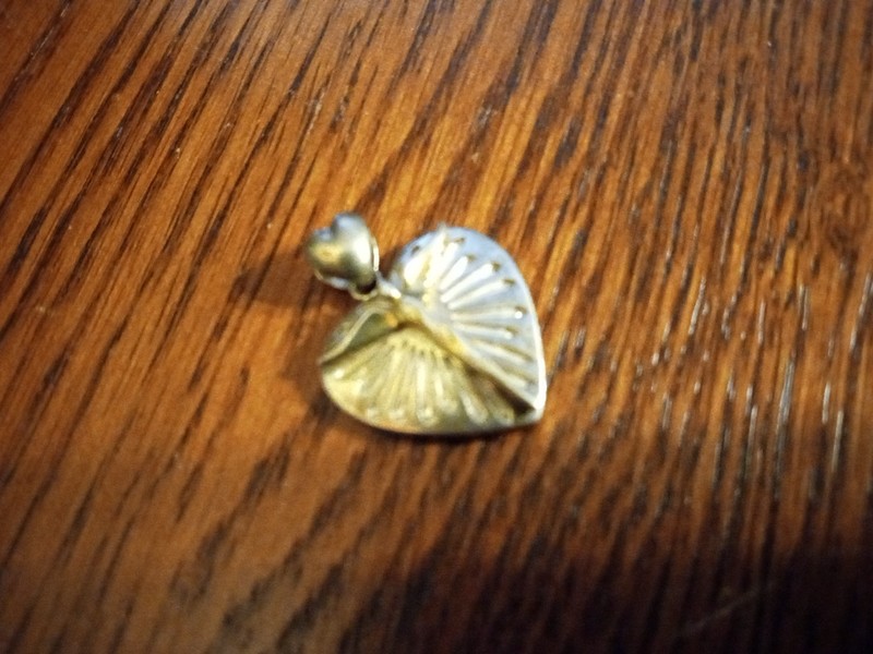 LAVAGGI 925 STERLING SILVER & GOLD VINTAGE NURSE SYMBOL DOUBLE HEART PENDANT