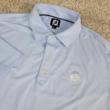 FootJoy Mens XL Solid Blue Performance Stretch Golf Polo Short Sleeve