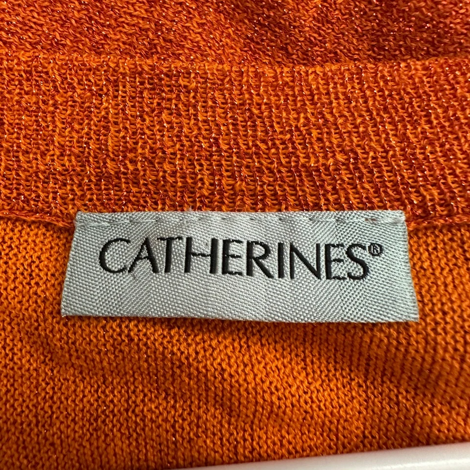 Blusa de malha Catherines feminina Cottagecore tamanho grande tamanho 4X laranja outono aconchegante - Imagem 3 de 4