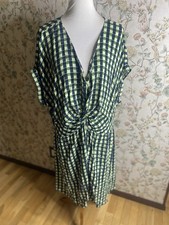 NWT Ava Viv 3X Green Plaid Twist Front Dress