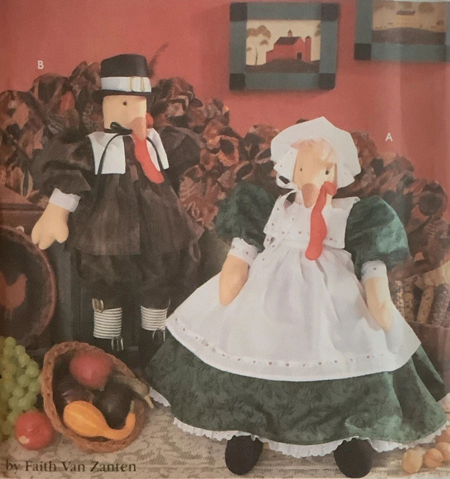 Sewing Pattern #9665 Craft Stuffed Turkey Doll And Clothes 22” Factory Fold - Image 2 of 3