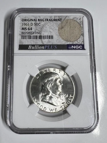 Original Bag Fragment 1961-D Franklin Half Dollar MS64 NGC 50C BullionPLUS