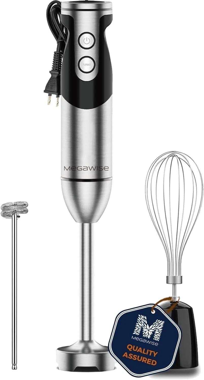 MegaWise Pro Titanium Reinforced 3-in-1 Immersion Hand Blender, Powerful Copper