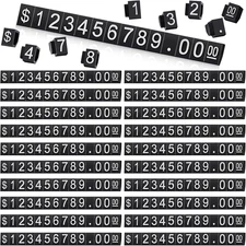 50 Sets Price Display Cube Number Letter Price Tag Cube Blocks Adjustable Dollar