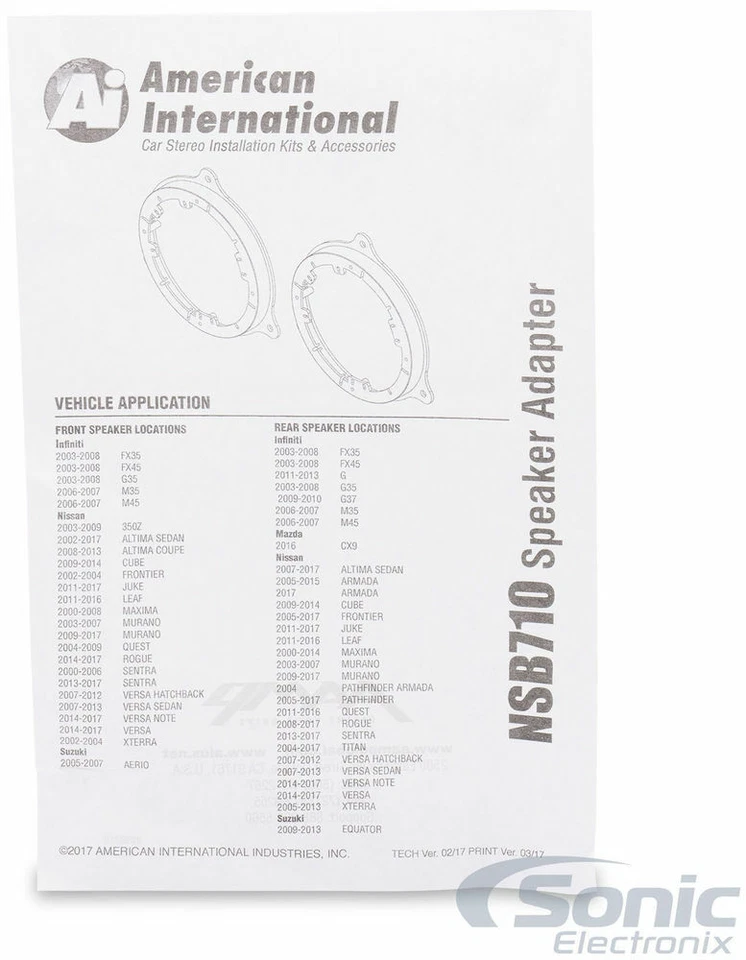 American International NsB710 Speaker Adapter for Nissan 1995-2016 Vehicles - Image 4 of 4