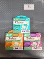 3 Pks Plackers Micro Mint Dental Flossers w/ 2 Travel Cases Each Colors Vary #34