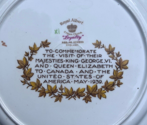 RARE George VI, Queen Elizabeth Royal Albert 1939 Visit to Canada and USA Plate - Picture 3 of 4