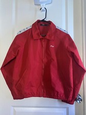 Obey Cerise Cherry Zip Front Track Jacket Bomber Red Womens Medium