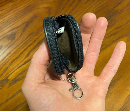 12 Black Faux Leather Pocket Zippered Key Chain Coin Money Bag Purse Pouch - Picture 12 of 13