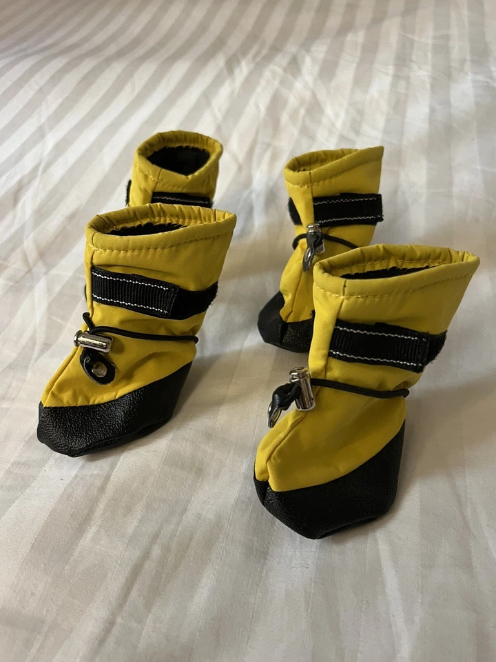 Zapato para Mascotas Botas Perro/Gato 4PC Antideslizante Lluvia/Nieve Impermeable Cordón Ajustable Foto 4 de 4