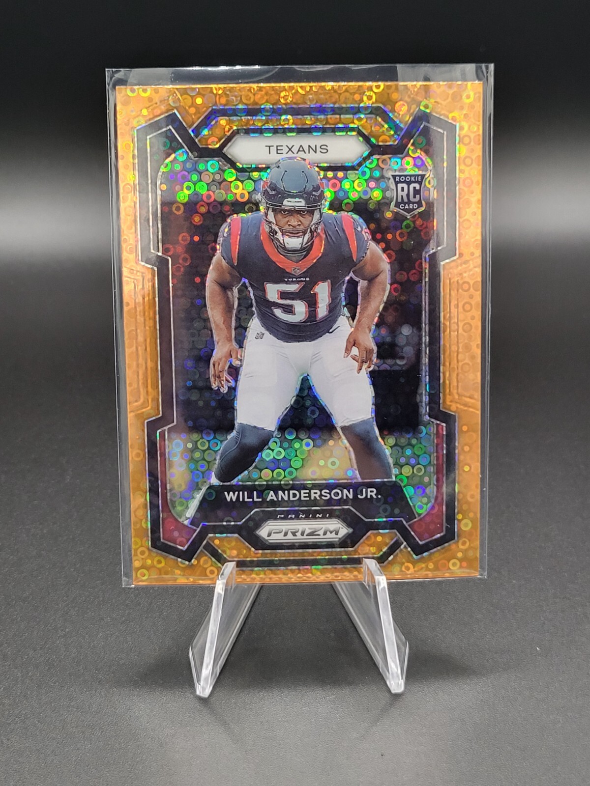 Will Anderson Jr 2023 Panini Prizm Football #342 Orange Disco Prizm (RC) Texans