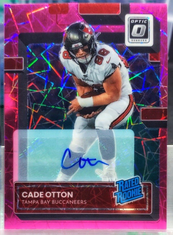 2022 Donruss Optic #293 Cade Otton RC Buccaneers Pink Velocity Auto SSP /50 🔥