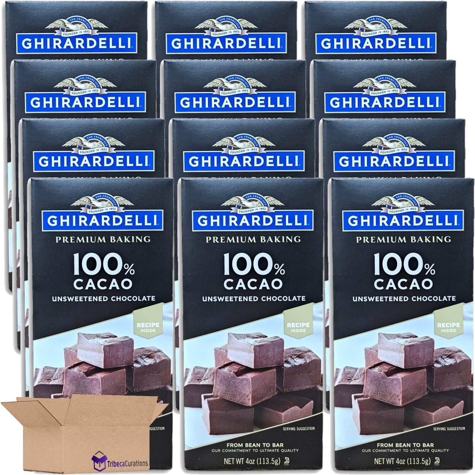 Premium Baking 100% Cacao Unsweetened Chocolate Bar Value Pack | Bundled by Trib