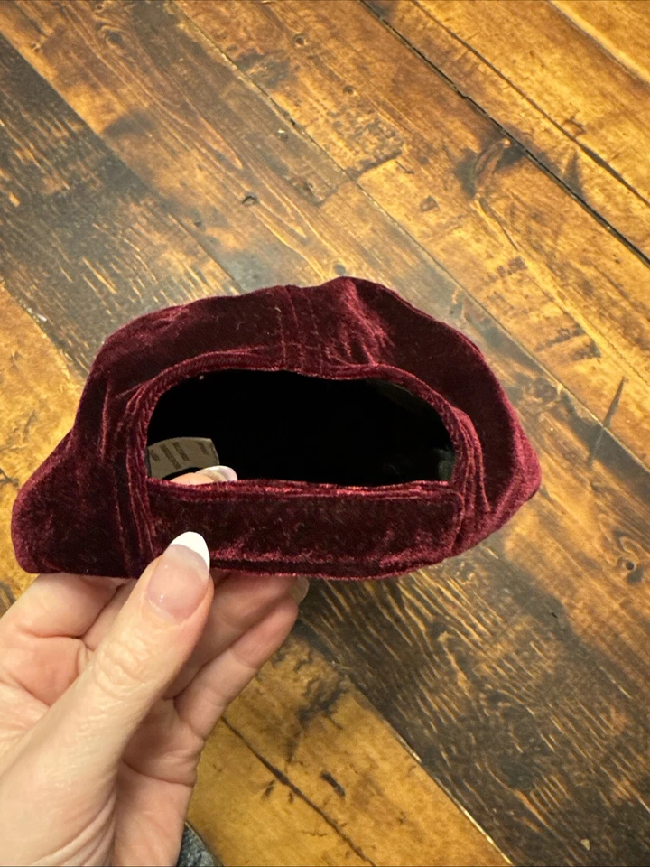 GORRA GORRA DE BÉISBOL EN BLANCO/SIN LOGOTIPO BORGOÑA TERCIOPELO MUJER AJUSTABLE CON CORREA Foto 2 de 3