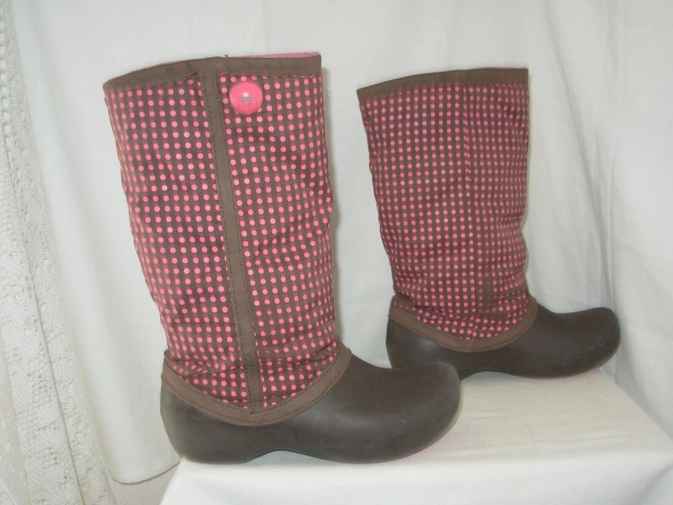 CROCS Bottes marron à pois rose 6 (P.36) Femme / Fille - Photo 2/4