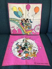 Disney Mickey Minnie Donald Daisy Pluto Dingo Taschentuch Set Baumwolle Vintage