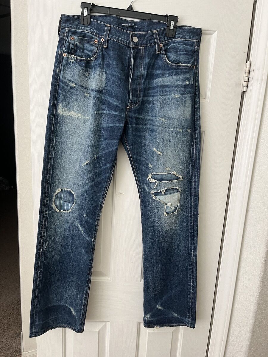LEVI'S 501 Japan Made & Crafted Selvedge Big E Rip & Patch LEVI'S 501 Japan Made & Crafted Selvedge Big E Rip & Patch
