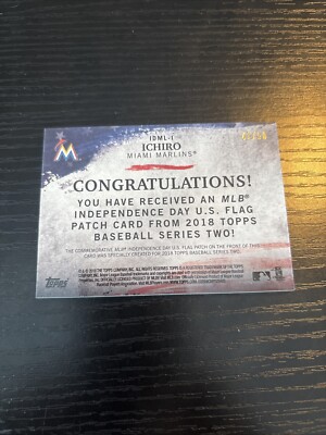 2018 Topps Independence Day U.S. Flag Relics Blue/50 #IDMLI Ichiro