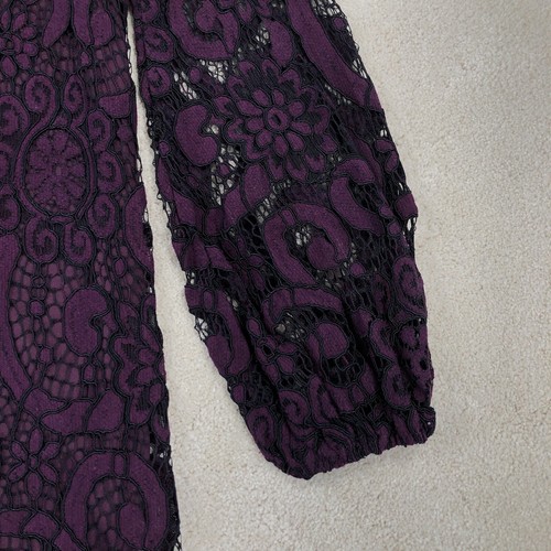 Anthropologie Sunday in Brooklyn Joy Lace Dress Aubergine Womens Size XS New - Picture 3 of 11