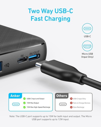 Anker PowerCore Slim 10000mah 20W USB-C Power Bank - Black - 第 5/6 張圖片