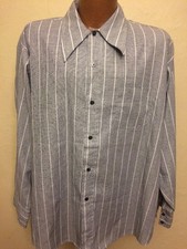 Kenwick Men's Long Sleeve Button Up Dress Shirt Vintage Made USA Size 17 XL C1-5