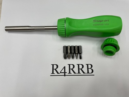 Snap-on Tools USA NEW GREEN Hard Handle Ratcheting Screwdriver w/ Bits SSDMR4BG - Picture 9 of 10