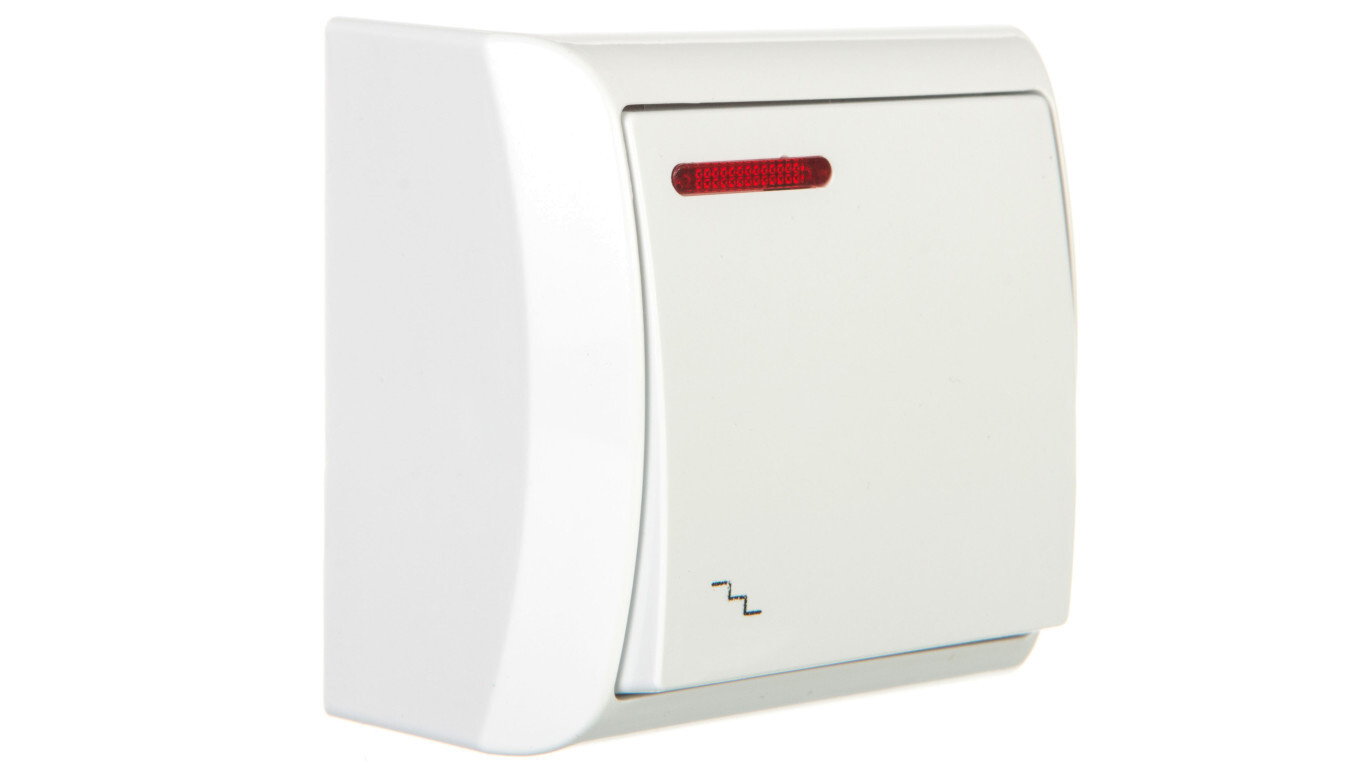 BIS Stair switch with illumination, white ŁN-3BS/00 /T2UK