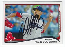 FELIX DOUBRONT BOSTON RED SOX SIGNED CARD OAKLAND A'S CHICAGO CUBS BLUE JAYS