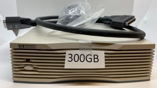300GB External SCSI 68-pin in HP case HDD Disk Drive w/ SCSI cable, power cord