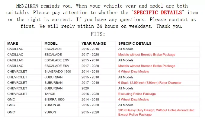 Pastillas de freno delanteras y traseras de cerámica para Chevrolet Silverado Sierra 1500 2014-2018 Foto 2 de 4