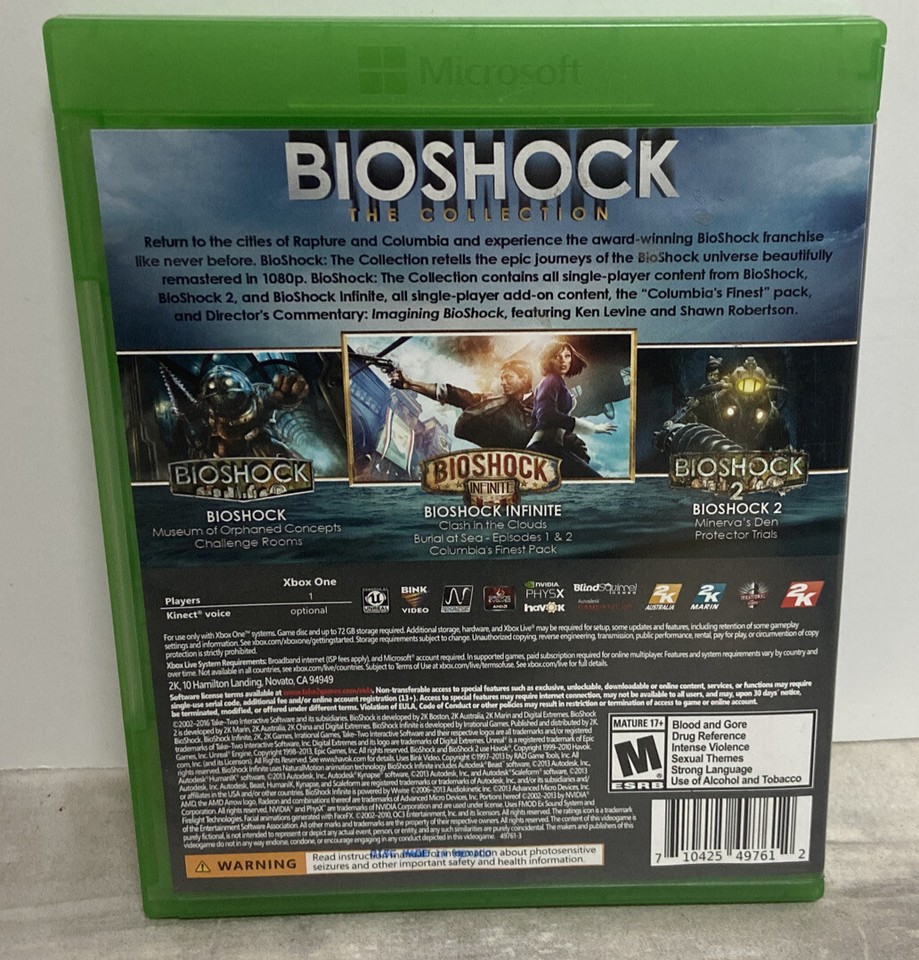 Bioshock: The Collection - Microsoft Xbox One Clean Disc Complete W ...