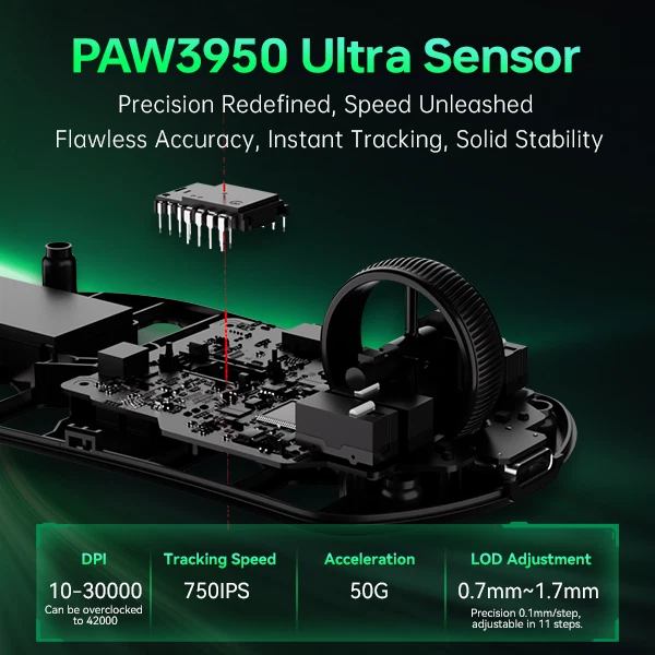 ATK Fierce X Wireless Gaming Maus - 42g Magnesiumlegierung PAW3950 Ultra 8KHz - Bild 4 von 4