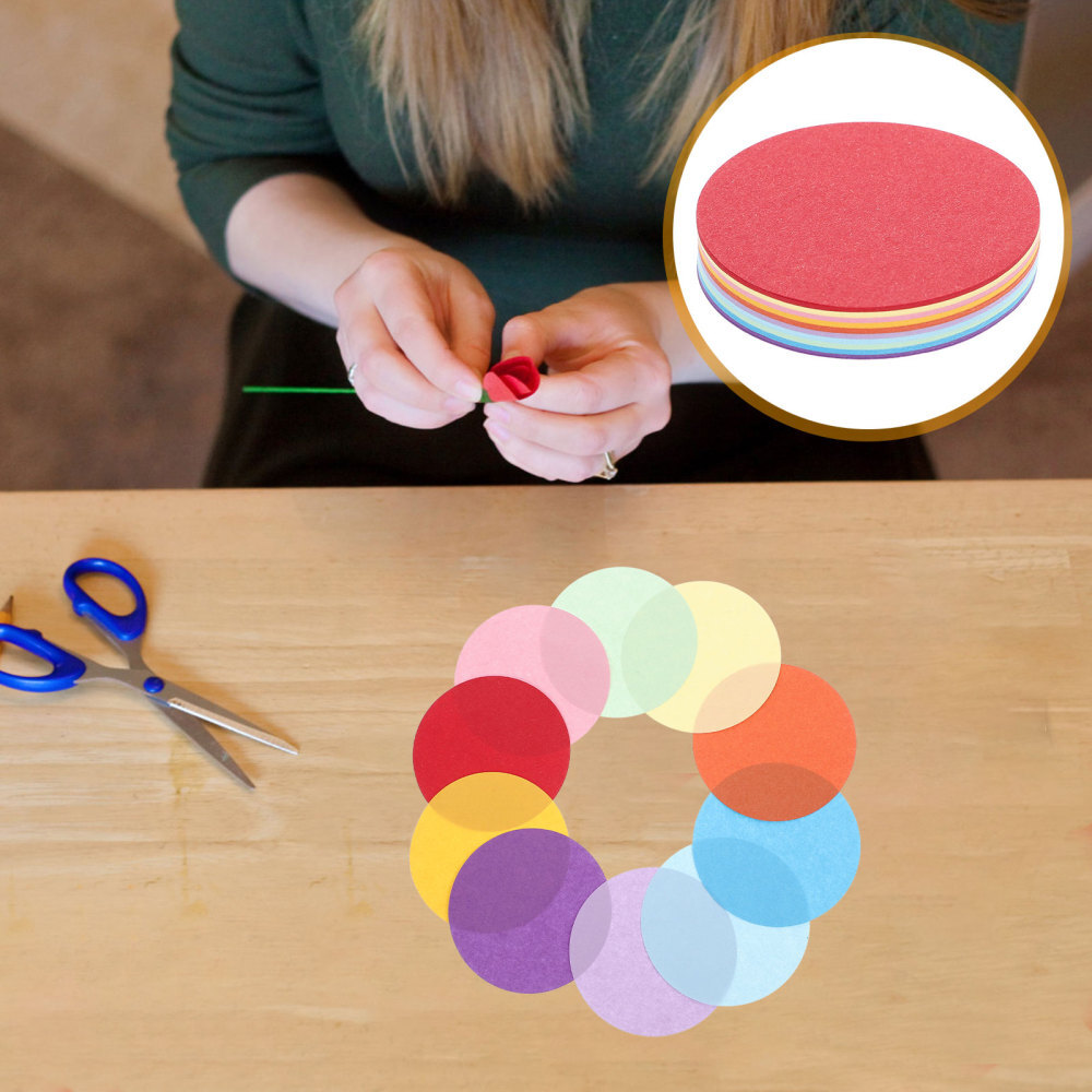 200 Pcs Handicraft Paper Folding Color Coloured Art Circles Child