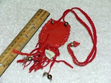 Western United States Leather Medicine Bag with Leather strap