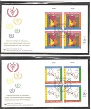 United Nations Vienna # 288-289 International Year Of Volunteers FDC. WFUNA