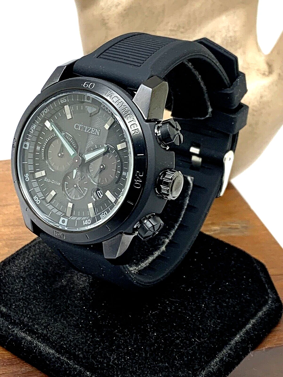 Citizen Men s Watch Eco Drive CA4184 81E Ecosphere Black Dial Chronograph Rubber